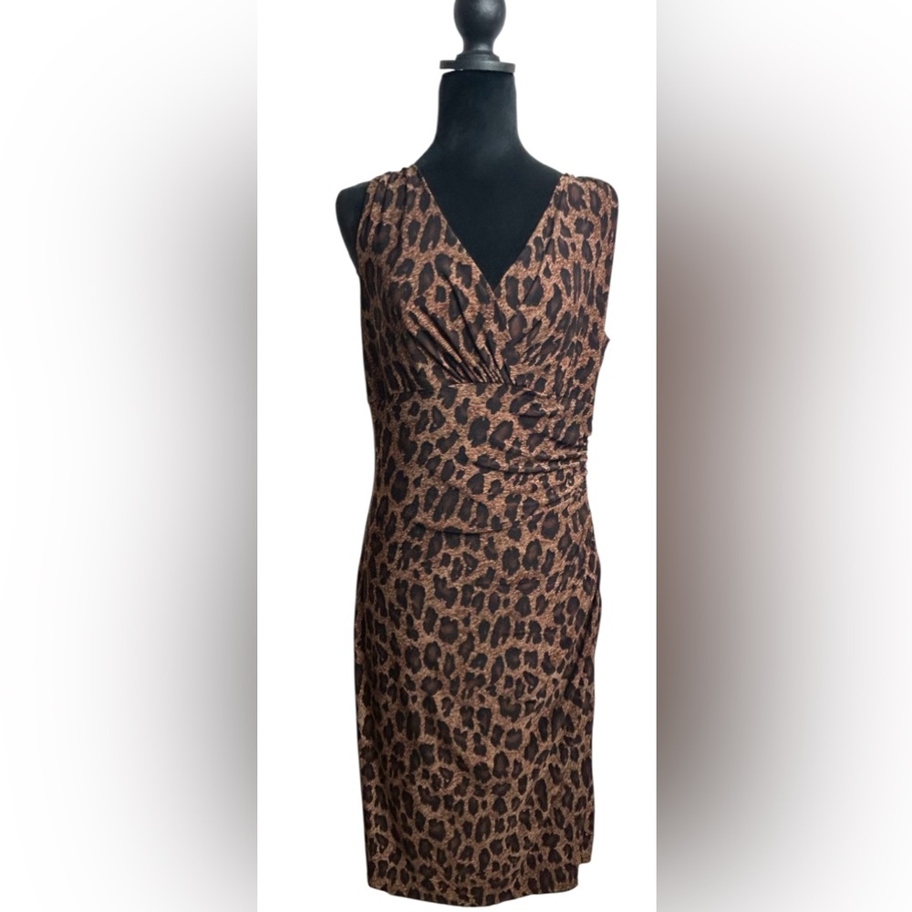 Ralph Lauren Brown Animal Print Dress